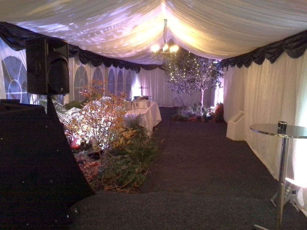 Inside the marquee